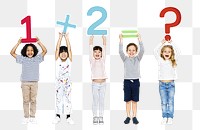 Kids learning mathematics png, transparent background