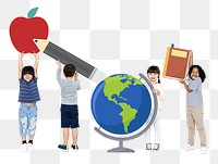 Education icons png children, transparent background