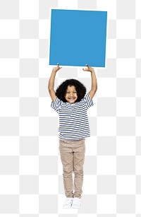 Kids holding square png, transparent background