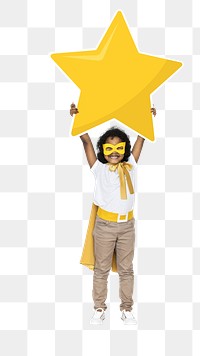 Superhero kid star icon png, transparent background