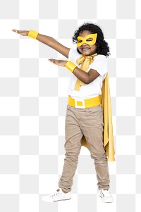 Superhero kid png, transparent background