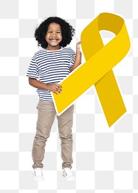 Childhood cancer awareness png young boy, transparent background