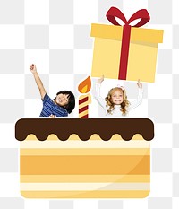 Birthday cake celebration png happy children, transparent background