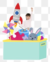 Children toys png, transparent background