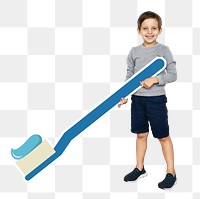 Toothbrush kid png, transparent background