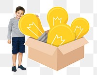 Creative idea kid png, transparent background