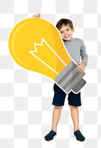 Creative idea kid, transparent background