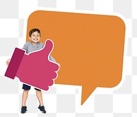 Thumbs up kid png, transparent background