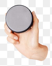 PNG Hand holding face cream jar  , collage element, transparent background
