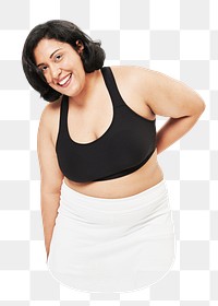 Woman sportswear png, plus-size fashion, transparent background