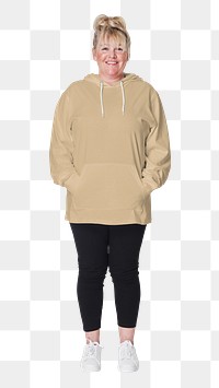 Woman's hoodie png, transparent background