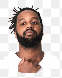 African-American man png, transparent background