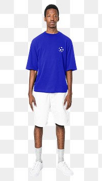 Blue t-shirt man png transparent background