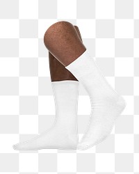 Png white crew socks on transparent background