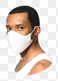 Png African American man wearing mask, in tank top, transparent background