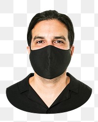 indian man png black mask, transparent background