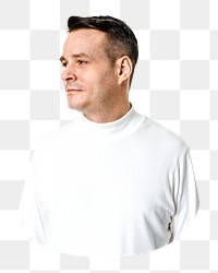 Man white t-shirt png, transparent background