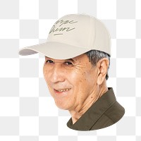 senior man’s headwear ,transparent background