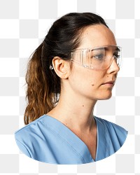 Png female doctor in scrub, transparent background