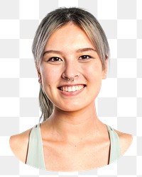 Healthy woman png portrait, transparent background