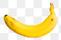 Yellow banana png, transparent background