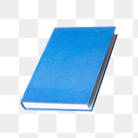 Png blue book, isolated collage element, transparent background