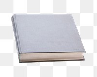 Png grey book, isolated collage element, transparent background
