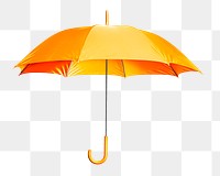 Png yellow umbrella, isolated object, transparent background