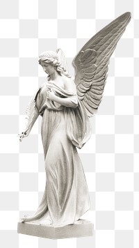 Png angel statue, isolated object, transparent background