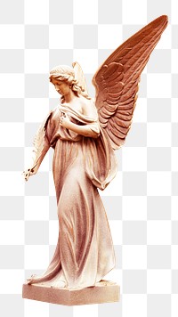 Png angel statue, isolated object, transparent background