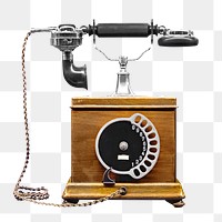 Png antique phone, isolated object, transparent background