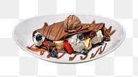 Chocolate pancake png collage element on transparent background