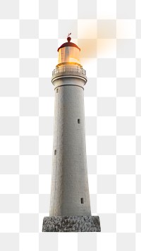 PNG beautiful lighthouse collage element, transparent background
