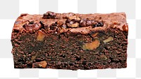 Chocolate fruit brownie  png, transparent background