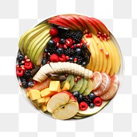 Fruit salad platter png, transparent background