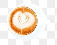 Latte art png, transparent background