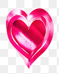 Png paper heart, isolated object, transparent background