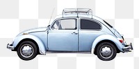 Png blue vintage car, isolated object , transparent background