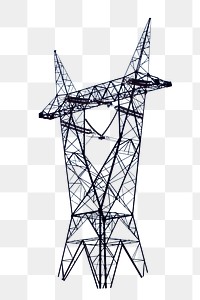 Png transmission towers, isolated object, transparent background