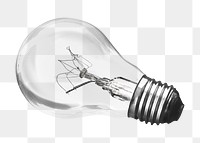 Png Incandescent bulb, isolated collage element, transparent background