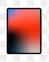 Tablet png gradient screen, transparent background