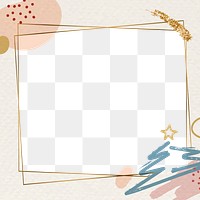 Png cute Christmas design border frame, transparent background