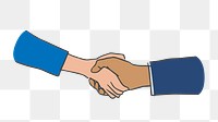 PNG  handshake business people doodle , collage element on transparent background