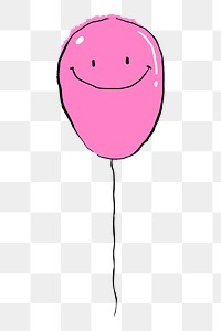 Pink happy balloon png sticker illustration, transparent background