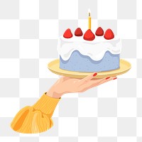 PNG Birthday cake, collage element on transparent background