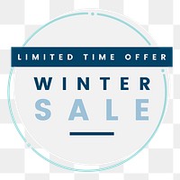 Png Limited time offer winter sale element, transparent background