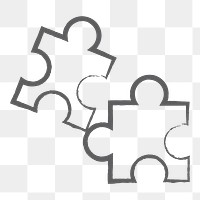 Jigsaw icon png, business teamwork illustration on transparent background 