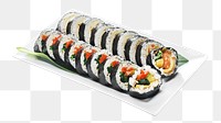 Sushi rolls food png, transparent background