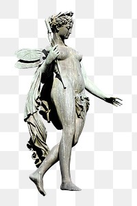 Png nymph statue, isolated collage element, transparent background