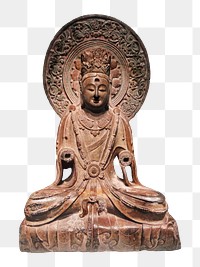 Png Buddha sculpture, isolated object, transparent background